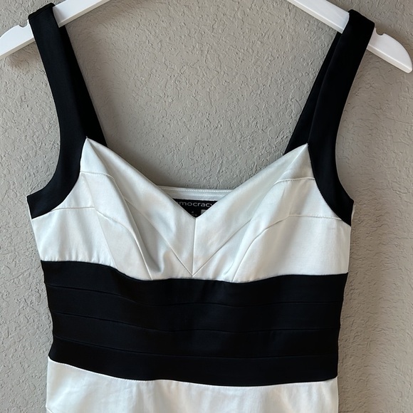 Democracy Black and White Cocktail Dress Size 4 - Picture 2 of 16